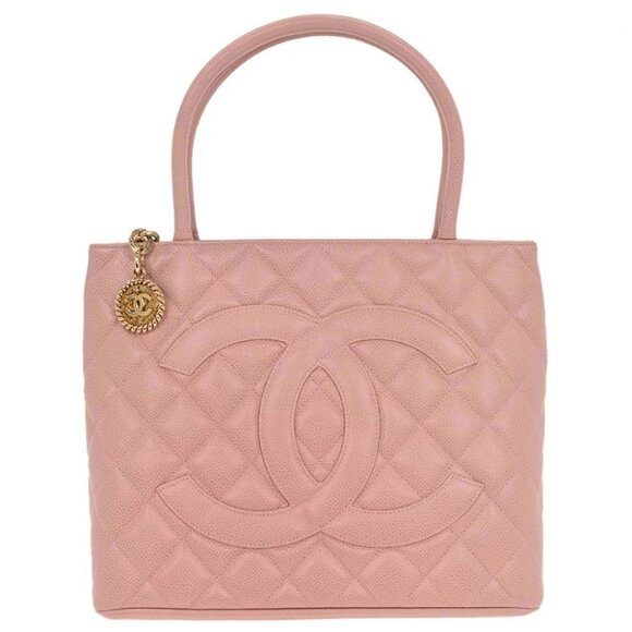 Chanel Pink Calfskin Medallion Tote Handbag - Picture 1 of 10